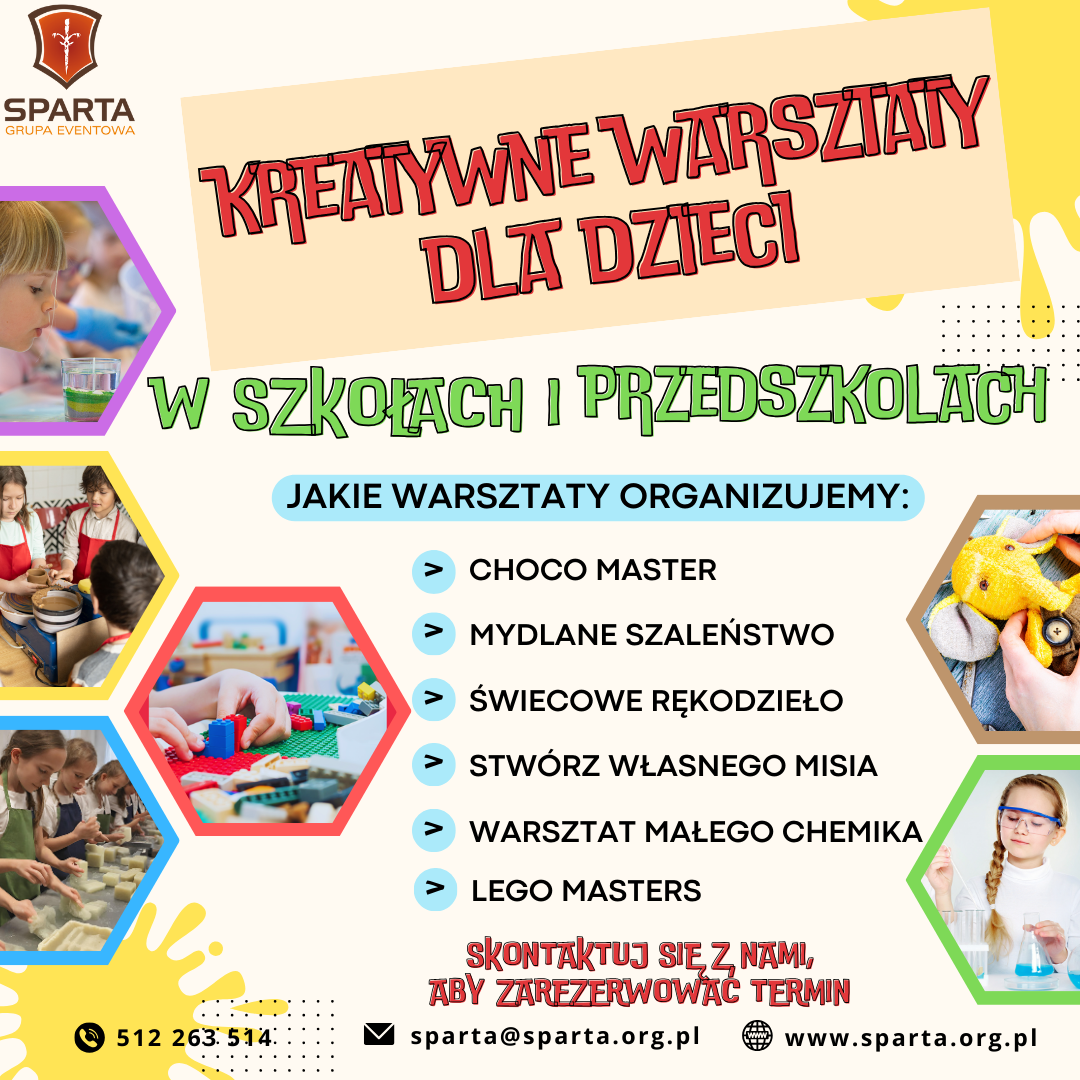 WARSZTATY_PLAKAT Sparta - Imprezy integracyjne, Pikniki dla Firm, Paintball, Wieczory kawalerskie, Imprezy integracyjne Częstochowa, Bełchatów, Łódź.