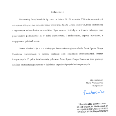 Nordkalk Referencje