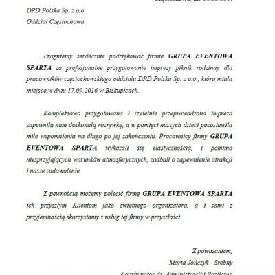 Referencje Sparta Dpd